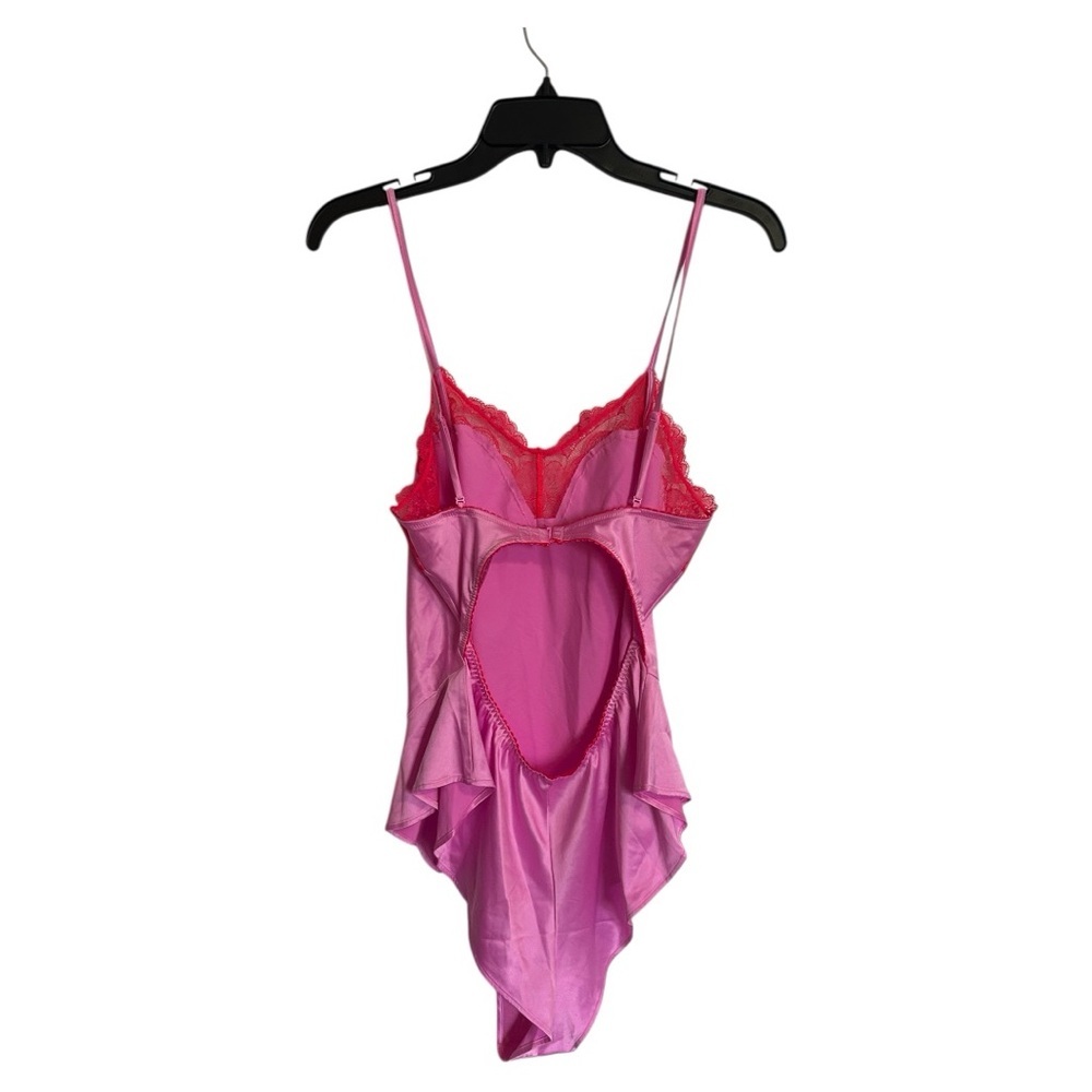 NWOT Skims stretch satin lace teddy neon orchid - Picture 3 of 8